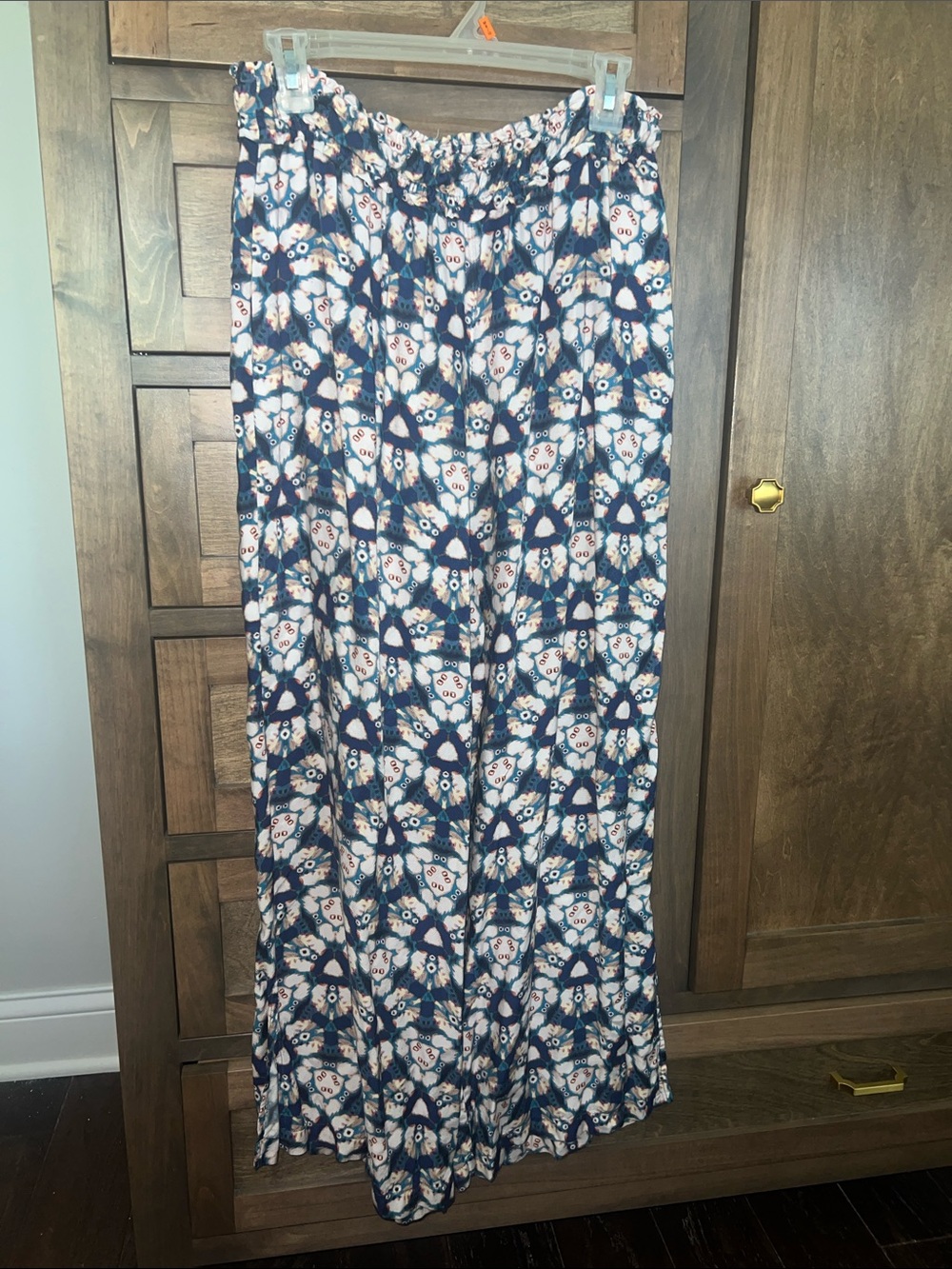 Anthropologie Navy and White Wide-Leg  Pants